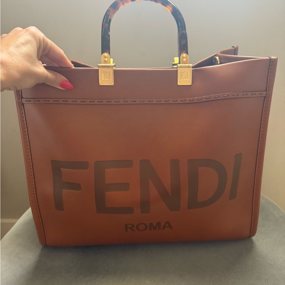 Fendi Brown Roma Tote Bag with Structured Design